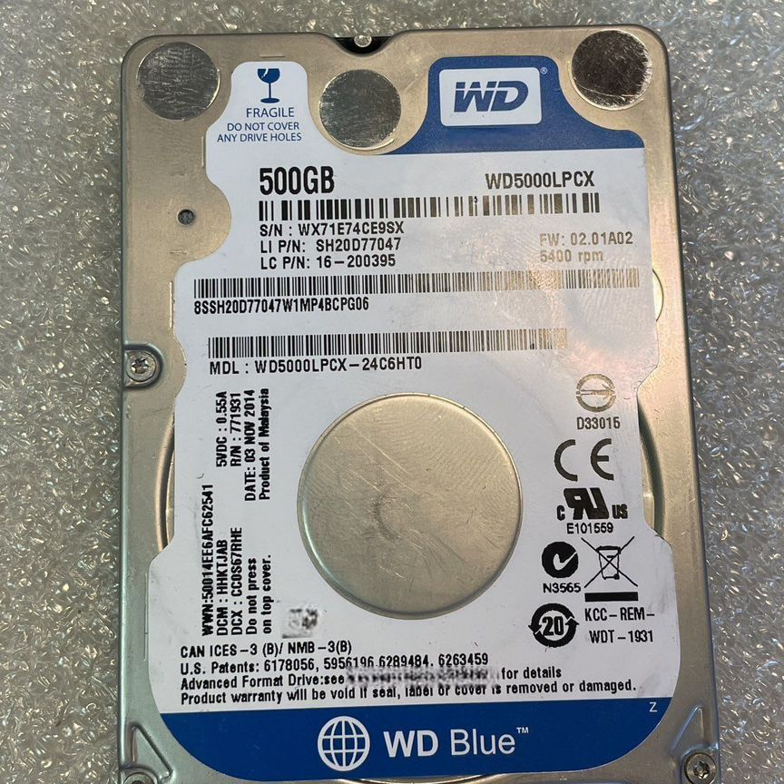Жесткий диск wdc 500gb